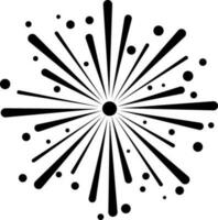 zwart en wit illustratie van vuurwerk icoon. vector