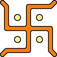 oranje swastika symbool of icoon. vector
