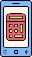rekenmachine symbool in smartphone scherm kleurrijk icoon. vector