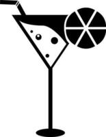 cocktail of drank glas in zwart en wit kleur. vector