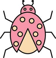 lieveheersbeestje icoon in roze kleur. vector