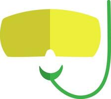duiken masker in geel en groen kleur. vector