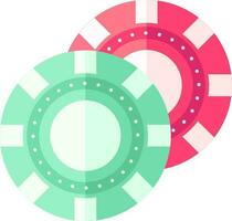 casino spaander icoon in roze en groen kleur. vector