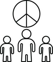 drie staan Mens met vrede van icoon. vector