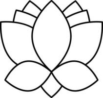 lotus bloem icoon in zwart schets. vector