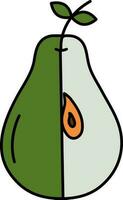 plak uitknippen avocado kleurrijk icoon. vector