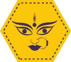 Hindoe mythologisch godin durga gezicht. vector