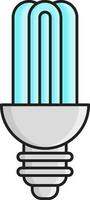 spiraal cfl lamp compact fluorescerend licht icoon in cyaan en grijs kleur. vector