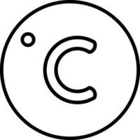 mate Celsius c icoon in zwart lijn kunst. vector
