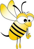 illustratie van een geel honing bij. vector