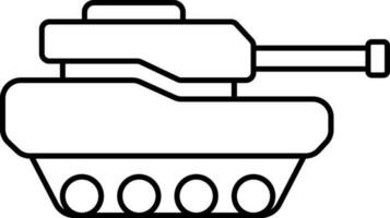 tank icoon in zwart lijn kunst. vector