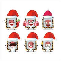 de kerstman claus emoticons met noodgeval knop tekenfilm karakter vector