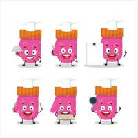 tekenfilm karakter van roze handschoenen met divers chef emoticons vector