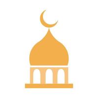 moskee maan tempel ramadan arabisch islamitische viering toon kleur pictogram vector