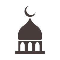 moskee maan tempel ramadan arabisch islamitische viering silhouet stijlicoon vector