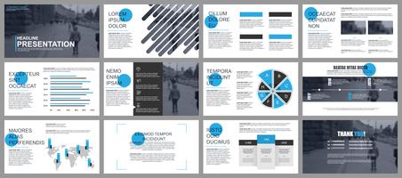 Presentatie PowerPoint-presentatie schuift sjablonen van infographic elementen. vector