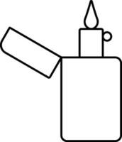 zwart schets illustratie van brandend aansteker icoon. vector