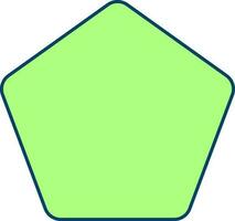 vlak illustratie van Pentagon icoon in groen kleur. vector