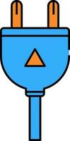 elektrisch plug icoon in blauw en oranje kleur. vector