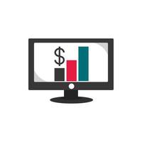 computer presentatie grafiek rapport geld zakelijke financiën vector