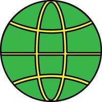aarde wereldbol in groen en geel kleur. vector