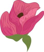 vector vlak icoon van bloem in roze en groen kleur.