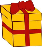 rood en geel geschenk doos icoon in vlak stijl. vector