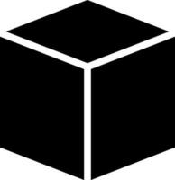 blok of kubus icoon in zwart en wit kleur. vector