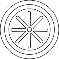 zwart lijn kunst illustratie van een wiel icoon. vector