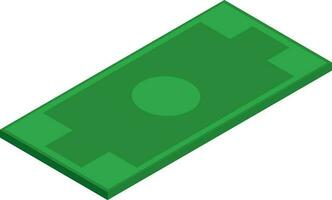 isometrische bankbiljet icoon in groen kleur. vector