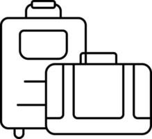 bagage Tassen icoon of symbool in dun lijn kunst. vector