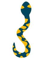slang halloween en bloemdessin botanisch element silhouet slang minimale slangen voor logo tatoeage platte vectorillustratie vector