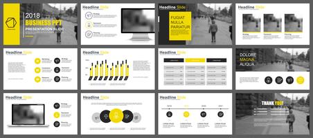 Presentatie PowerPoint-presentatie schuift sjablonen van infographic elementen. vector