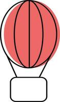 tekening stijl heet lucht ballon icoon. vector