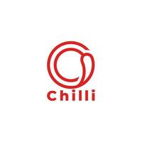 brief c chili lijn kunst logo vector