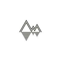gemakkelijk meetkundig lijn berg zee water silhouet logo vector