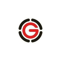 brief g cirkel werkwijze symbool logo vector