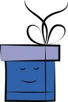 blauw en Purper kleur geschenk doos icoon. vector