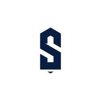 brief s huis pin logo vector