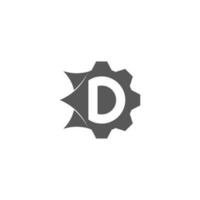 brief d tand machine symbool meetkundig logo vector