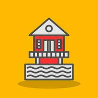 strand hut vector icoon ontwerp