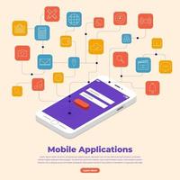 concept van mobiele applicaties vector