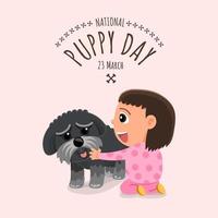 illustraties concept nationale puppydag. vector illustreren.