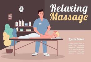 ontspannende massage banner platte vector sjabloon