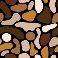 modern abstract patroon in beige en bruine kleuren met ovale vormen op een zwarte achtergrond. vector illustratie. ontwerp van verpakkingen, stoffen, textiel, behang, kledingontwerp