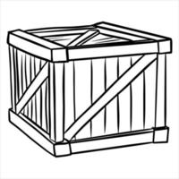 gesloten houten kist in driekwart vectorillustratie vector