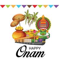 vectorillustratie van een feest achtergrond voor happy onam vector