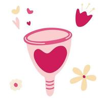 menstruatiecup geen afval voor persoonlijke hygiëne eco-bescherming voor vrouwen op kritieke dagen wasbare menstruatiecup duurzame levensstijl vectorillustraties voor websites, winkels en apps vector