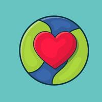 liefde aarde concept symbool geïsoleerde illustratie vector