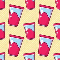 yoghurtdrank naadloze patroon illustratie in vlakke stijl vector